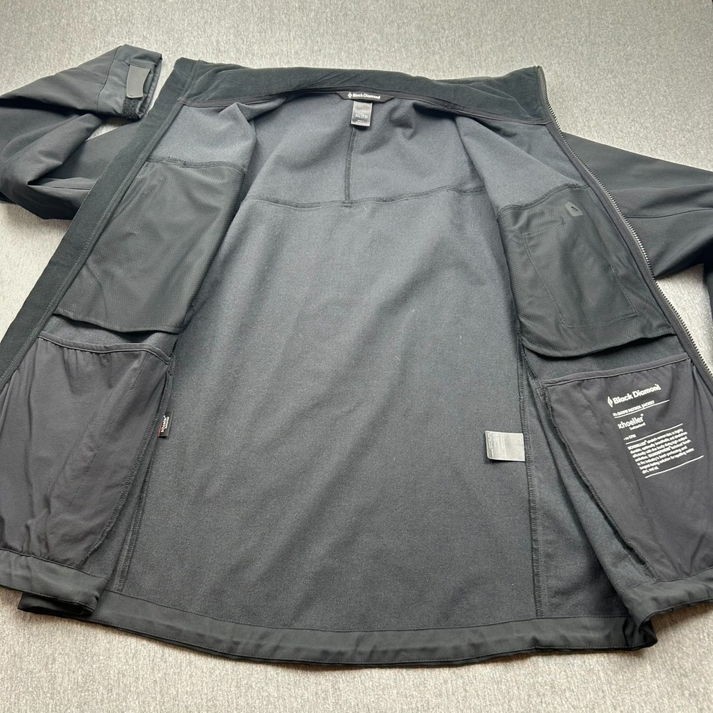 Black Diamond Dawn Patrol Jacket Mens XL Softshell Full Zip Black Schoeller - Picture 11 of 16